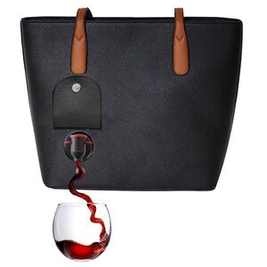 PORTOVINO Black Wine Purse Tote Bag